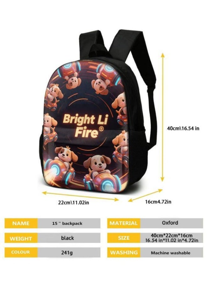 Bright Li Fire Three-piece set of cartoon bags, easily cope with various occasions (students, children, friends' outings, mountain climbing, schooling, etc.) | Backpack + hand-held + stationery bag | School season/holiday gifts - 107 - Image 4
