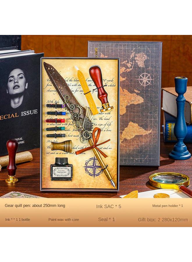 Bluejw Retro European-style Password Notebook Gift Box Hand Account Suit With Lock Hand Account Book For Boys And Girls Cute Cartoon Girls - Image 1