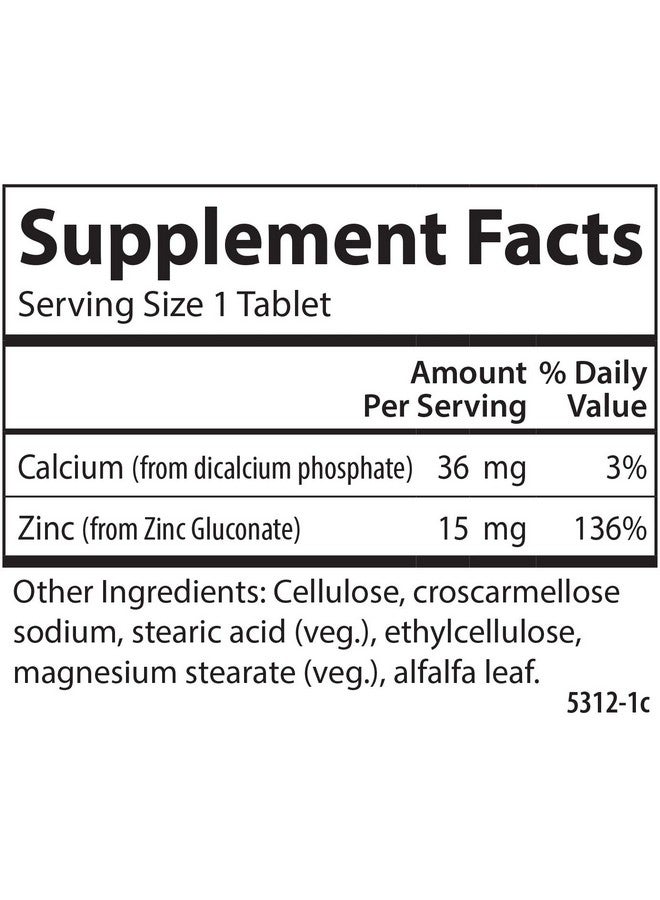 Carlson Labs Zinc, 15mg, 250 Tablets - Image 2