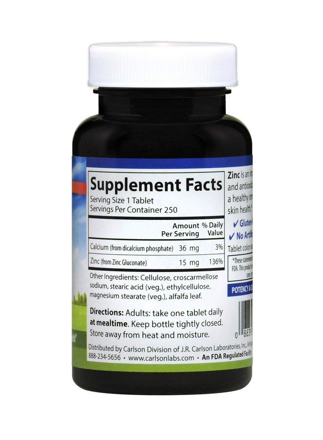 Carlson Labs Zinc, 15mg, 250 Tablets - Image 3