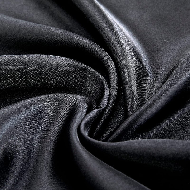 Homiest Black Satin Fitted Sheet Twin Size, Deep Pocket, Luxury & Ultra Soft Bedding - Image 5