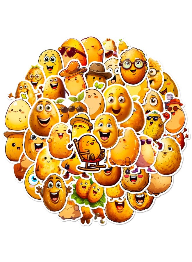 NIBEMINENT 50 Pcs Funny Potato Head Deco Kit Waterproof Stickers, High Definition Printing Bright Colors, Suitable for Laptop Skateboard Luggage Water Bottle Guitar DIY - Image 1
