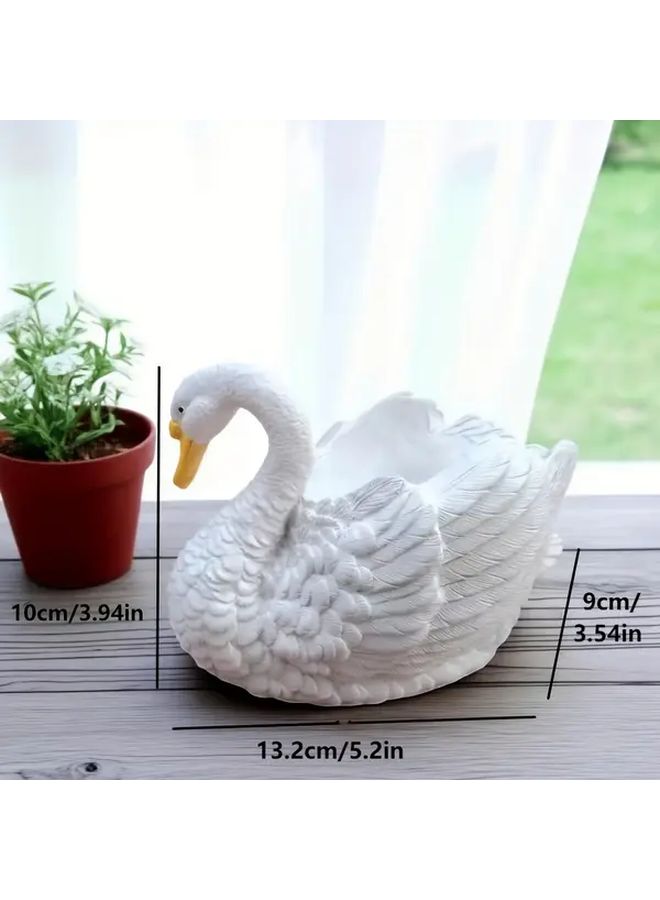 Elegant Swan Shaped Resin Flower Plate For Wedding Decor Centerpiece 1pc - Image 3