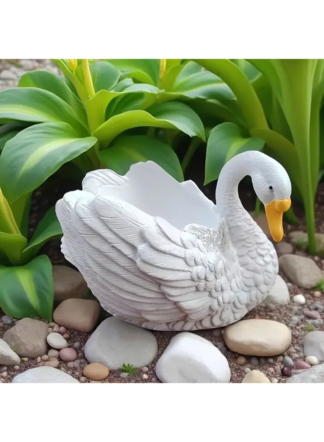 Elegant Swan Shaped Resin Flower Plate For Wedding Decor Centerpiece 1pc - Image 1
