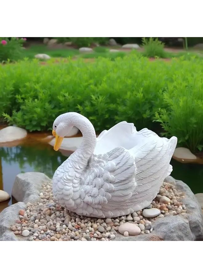 Elegant Swan Shaped Resin Flower Plate For Wedding Decor Centerpiece 1pc - Image 2