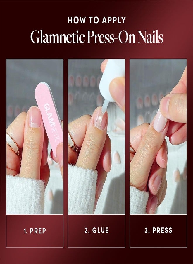 Glamnetic Press On Nails x Harry Potter™ - Helga Hufflepuff™ | Short Almond Fake Nails with Velvet Yellow French Tips & Gold Graphics, Officially Licensed | 15 Sizes - 30 Nail Kit with Glue - Image 5
