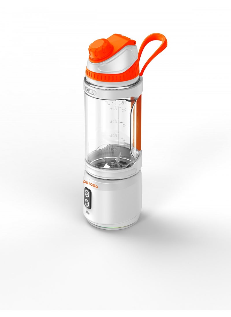 porodo - 240W Power Juicer Dual Spin Clockwise & Reverse Portable Rechargeable Blender 700ml / Stainless Steel Blade Portable Blender / ABS Base / 3 Hours Charging Time - White - Image 1