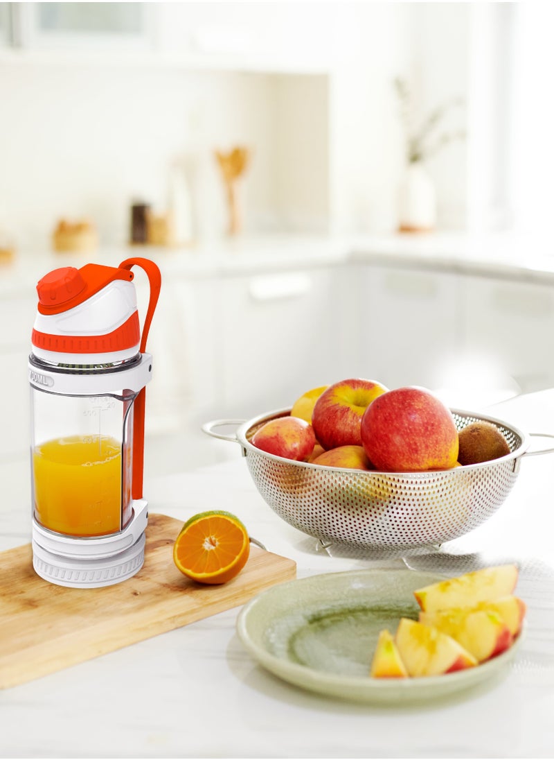 porodo - 240W Power Juicer Dual Spin Clockwise & Reverse Portable Rechargeable Blender 700ml / Stainless Steel Blade Portable Blender / ABS Base / 3 Hours Charging Time - White - Image 1