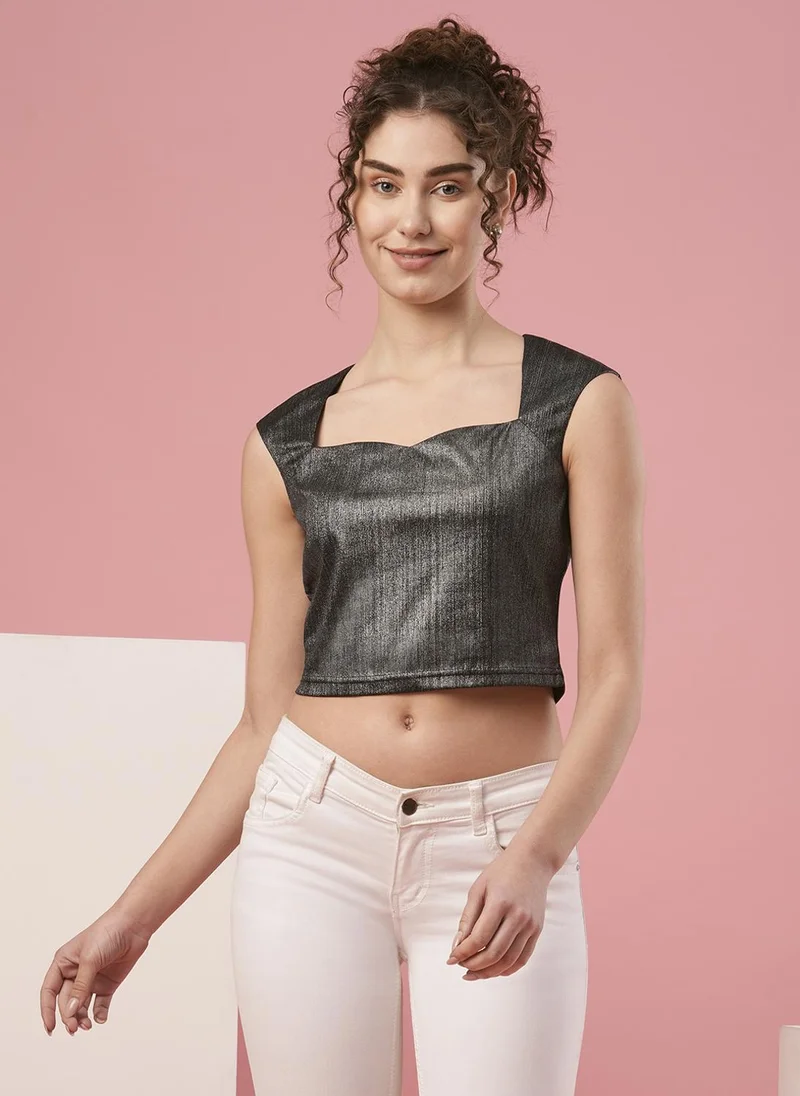 globus Globus Women Sweetheart Neck Party Crop Top