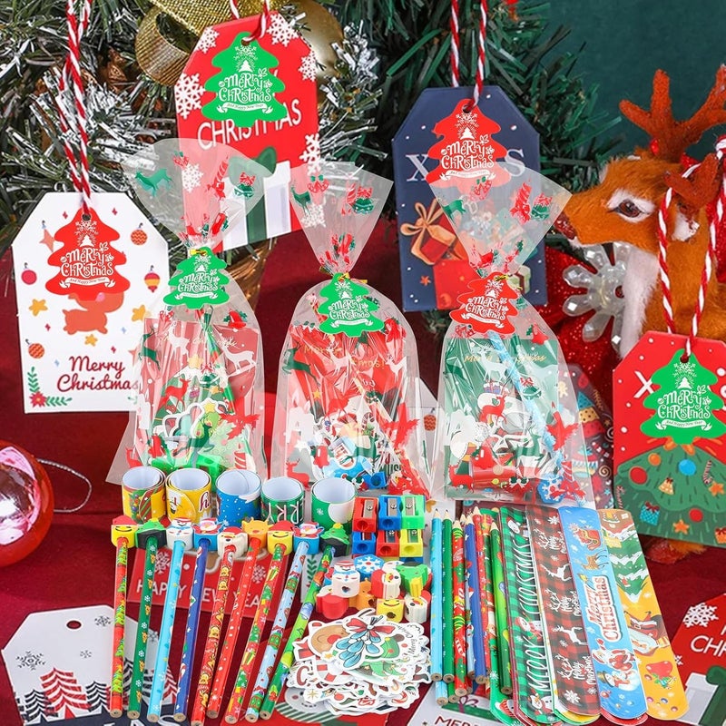 ANPHILE Christmas School Party Favors 24 Pack Christmas Stationery Goodie Bags Xmas Bulk Classroom Gifts for Students Kids Holiday Gifts - Image 5
