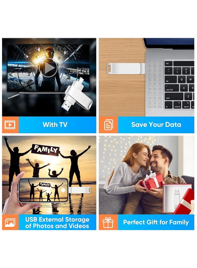 محرك أقراص فلاش USB بسعة 2 تيرابايت، USB 3.0، محرك أقراص فلاش USB من النوع C، مناسب لأجهزة الكمبيوتر المحمولة وأجهزة Android، لتخزين الصور ومقاطع الفيديو وملفات الموسيقى. - Image 5