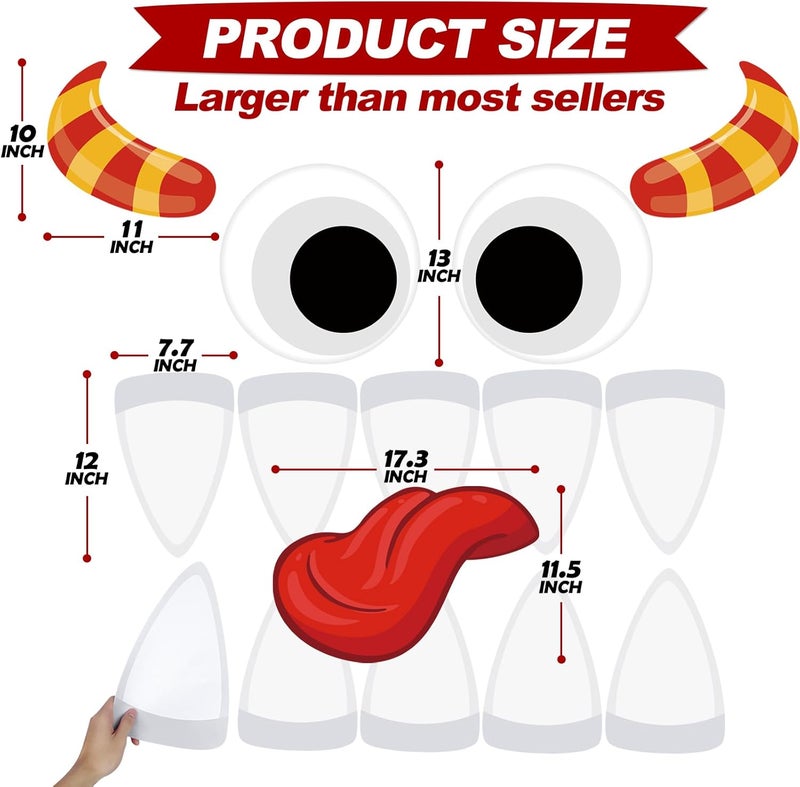 PARTYLOUD Halloween Trunk Decorations - Cute Monster Face Kit for SUV - Image 4