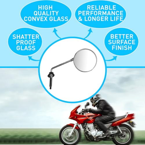 Uno Minda RV-2011L Shatterproof Glass Rear View Mirror-Left Hand for TVS Jupiter Classic - Image 4