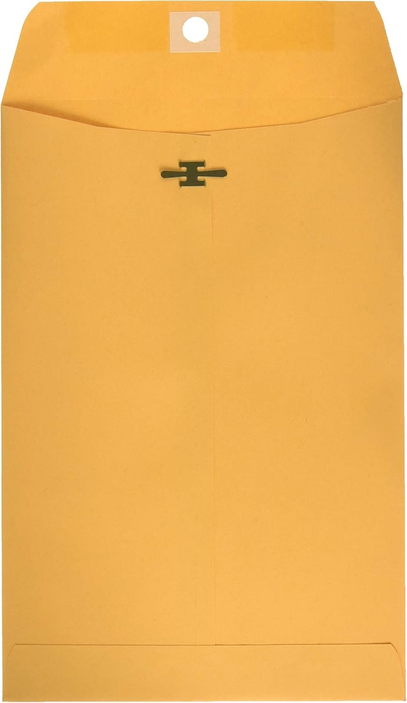 EnDoc 6x9 Clasp Envelopes – 100 Pack Brown Kraft Catalog Envelopes with Clasp Closure & Gummed Seal – 28lb Heavyweight Paper Mailing Manila Envelopes for Home, Office, Business, Legal or School - Image 4