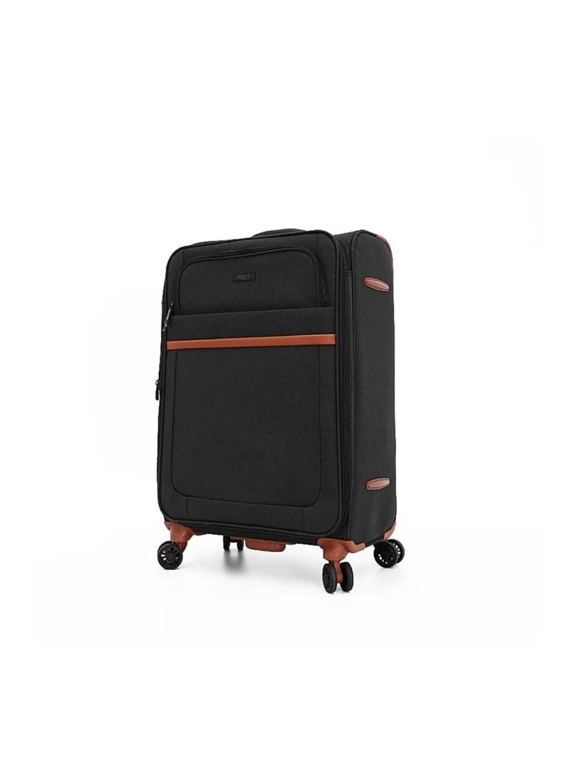 AMERICAN FLYER Softside Luggage Trolley Bag 3 Pieces Set,Black (S-20",M-24",L-28")