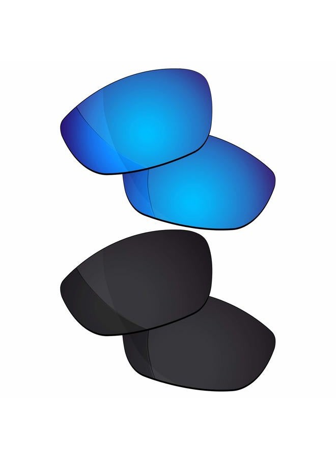 ROCKSHELL Polarized Lenses Replacement for Oakley Straight Jacket 2007 Sungl - Jet Black + Ice Blue - Image 1