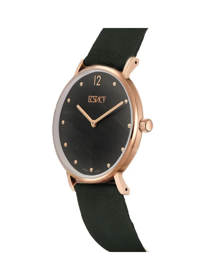 ECSTACY Ecstacy Women's Japan Quartz Movement Watch, Analog Display and Leather Strap - E20505-RLHX, Green