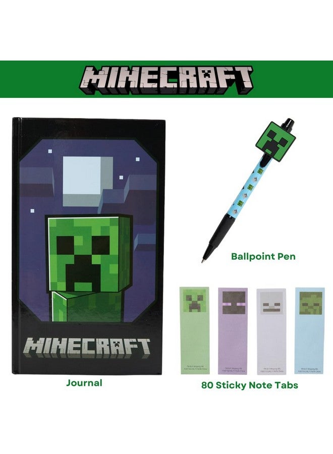 Innovative Designs Minecraft Stationery Set for Kids, Minecraft Journal, Stickers, Ballpoint Pen, Sticky Tabs, 60 Lined Pages - Image 2