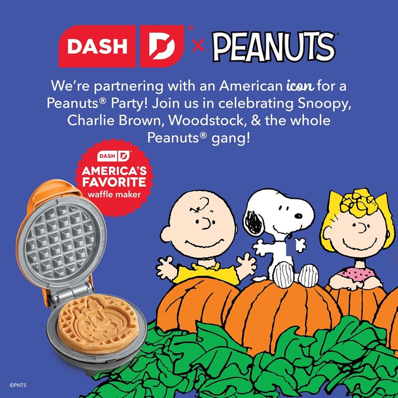 Dash Peanuts x Snoopy Jack-o-Lantern Mini Waffle Maker - Image 2