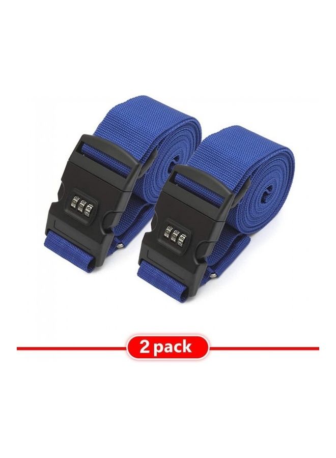 NIBEMINENT 2-Piece 3-Digit Lock Combination Luggage Belt Set Blue  - Image 1