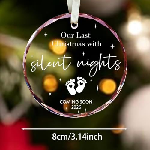 RchSLK Pregnancy Announcement Gifts, Wedding Ornaments, Expecting Baby Ornament 2026, Baby Coming Soon Ornament 2026 for Christmas, for Family, Husband, Grandparents, Family, Aunt - Image 3