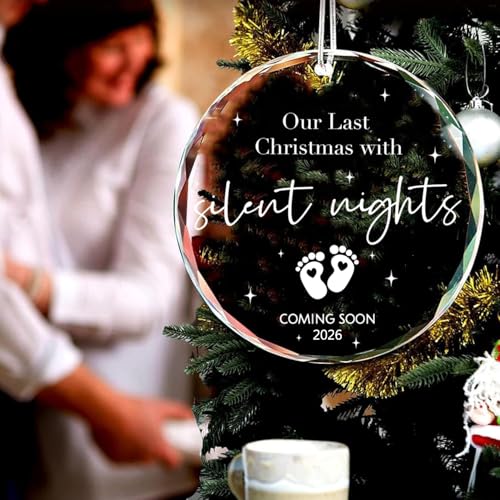 RchSLK Pregnancy Announcement Gifts, Wedding Ornaments, Expecting Baby Ornament 2026, Baby Coming Soon Ornament 2026 for Christmas, for Family, Husband, Grandparents, Family, Aunt - Image 2