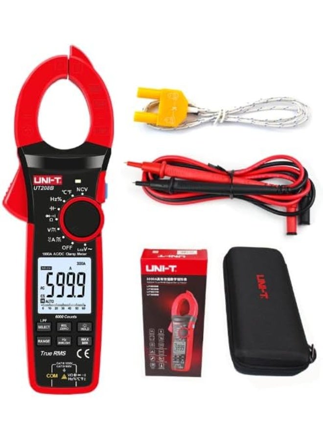 UNI-T UT208B Clamp Meter - UT208B True RMS Digital Clamp Meter 1000A (AC/DC) - Image 2