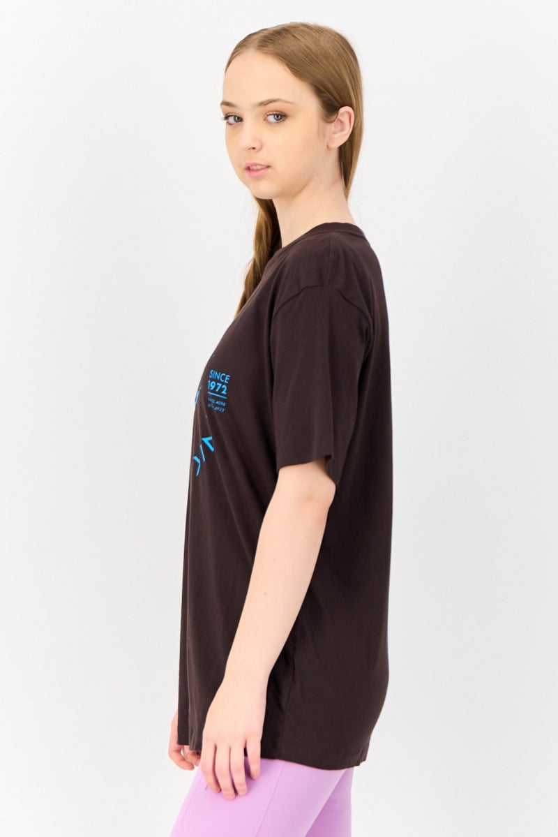 Nike Women Sportswear Fit Short Sleeve Outdoor T-shirt, Dark Brown  - Image 3