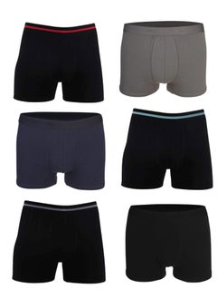 DICE Pack of 6 Plain Everyday Cotton Boxer Underwear for Men  - Image 2
