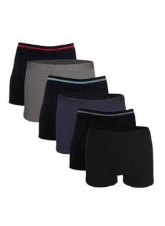 DICE Pack of 6 Plain Everyday Cotton Boxer Underwear for Men  - Image 1