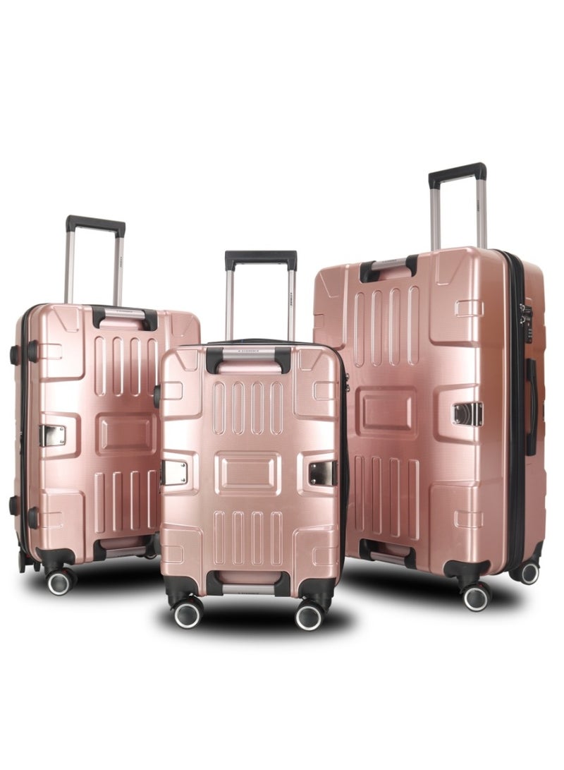 ستارجولد طقم حقائب سفر بعجلات من 3 قطع TPC عجلات جانبية صلبة مع قفل TSA - Image 1