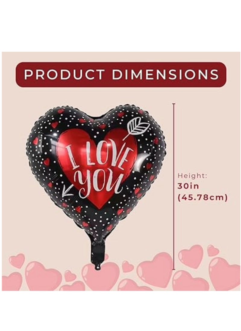 Boxwoods 7 Pieces Of Love You Printed Heart Shape Foil Balloon  - Image 3