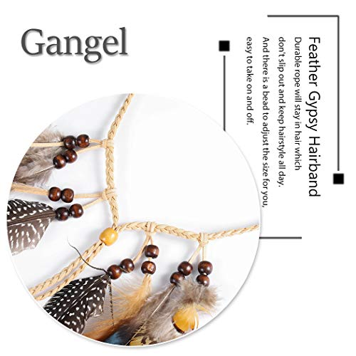 Gangel Indian Hairband Boho Hippie Headbands Feather Tassel Headband Cosplay Halloween Feather Hair Accessories for Women - Image 3