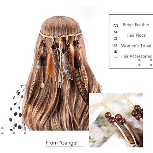 Gangel Indian Hairband Boho Hippie Headbands Feather Tassel Headband Cosplay Halloween Feather Hair Accessories for Women - Image 5