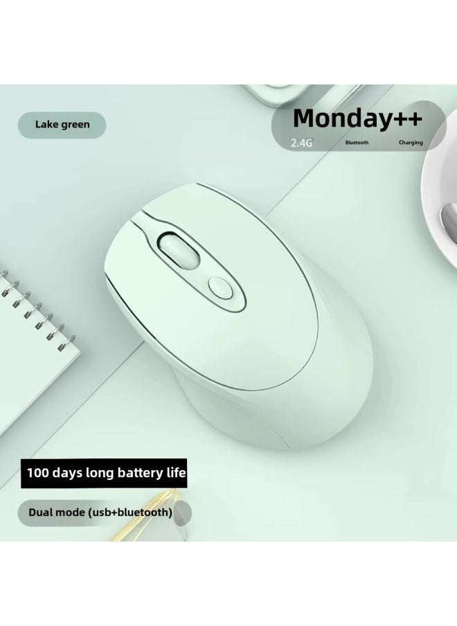 YUSHEDA Wireless Mouse For Girls Office Quiet Silent Charging For Asus HP Lenovo Dell Computer-Specifications: Dual Mode + Charging Battery Life 100 Days  - Image 1