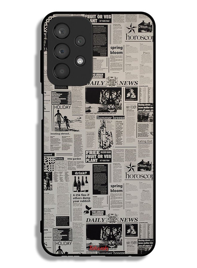 Tolwak Samsung Galaxy A23 4G Protective Case Cover Newspaper Recording - Image 1