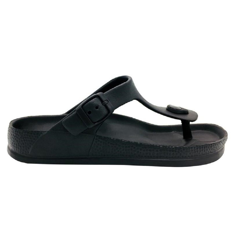 FUNKYMONKEY EVA Flip Flops Waterproof Adjustable Thong Sandals for Mens and Womens (6 M US, Black/Women) - Image 3