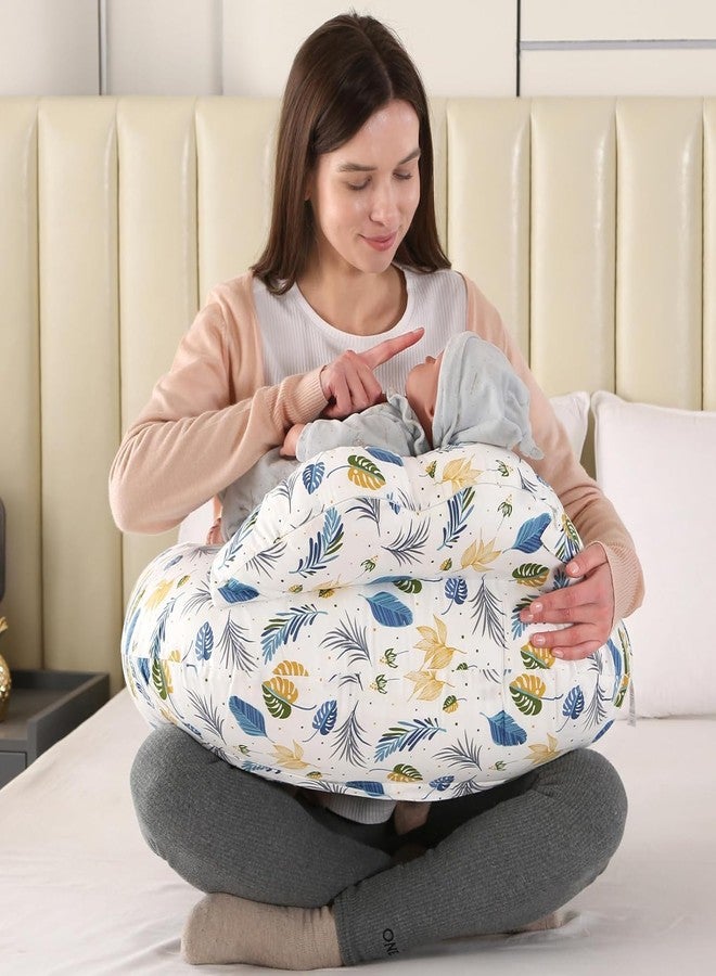 Proliva وسادة بروليفا للرضاعة الطبيعية للأطفال حديثي الولادة مع غطاء قابل للفصل، وسادة الرضاعة الطبيعية ودعم الرضاعة الطبيعية للطفل، وسادة رضاعة مع غطاء قابل للإزالة (بيج-بان) - Image 1