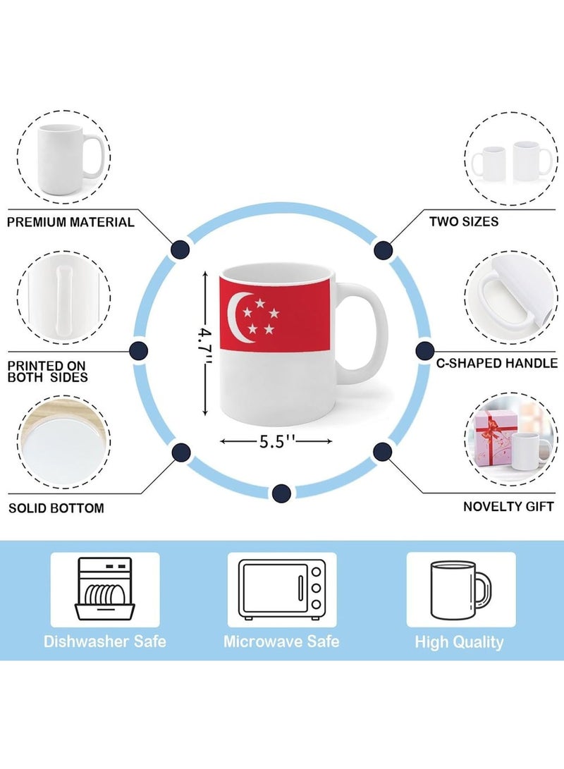 Singapore National Flag Ceramic Coffee Mug, 11 oz - Image 3