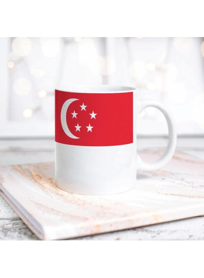 Singapore National Flag Ceramic Coffee Mug, 11 oz - Image 2