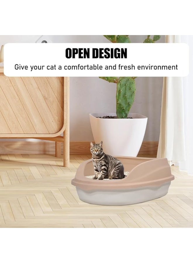 NNC PETS Semi-enclosed litter box with litter scoop, Anti-splashing, Suitable for medium-sized cat, Easy to clean and detachable fence, Open top high-sided litter box (37 cm L) - Image 5