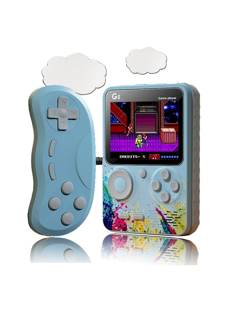 G5 Retro 3 inch Handheld Game Console Built-in 500 Classical FC Games Support for Connecting TV & Two Players(Blue) - Image 1