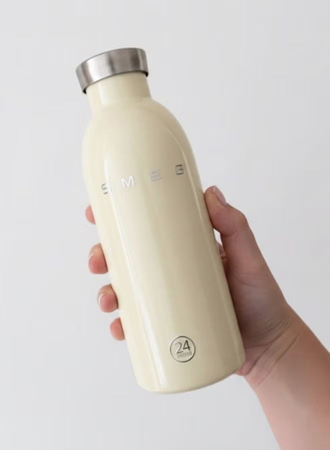 smeg زجاجة ماء حرارية من SMEG مصنوعة من الفولاذ المقاوم للصدأ - قارورة معزولة مانعة للتسرب - 500 مل. كريمة - Image 2