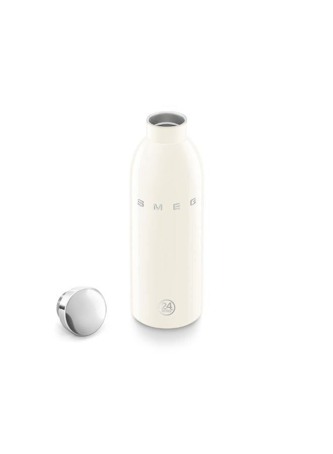 smeg زجاجة ماء حرارية من SMEG مصنوعة من الفولاذ المقاوم للصدأ - قارورة معزولة مانعة للتسرب - 500 مل. كريمة - Image 5