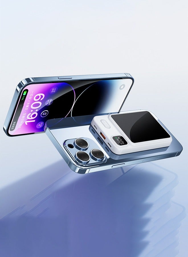Zhongxing Magnetic power bank, 5000 mAh ultra-thin portable magnetic wireless portable charger, suitable for iPhone charging function, suitable for iPhone 16/15/14/13/12 series as well as mobile phones that support magnetic charging.  - Image 4