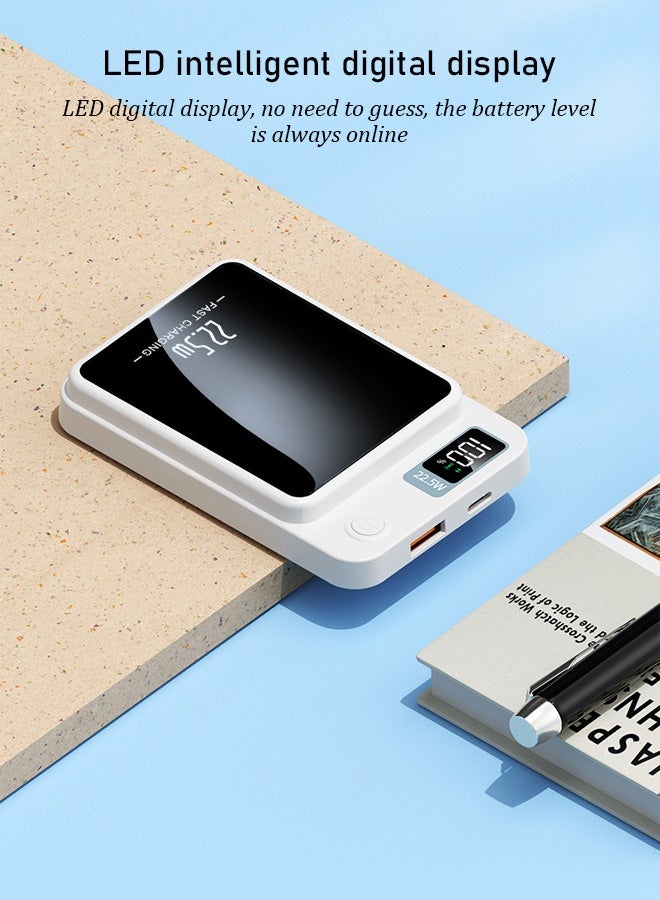 Power bank, mobile phone power bank, magnetic power bank, 5000mAh ultra-thin portable magnetic wireless charger, portable power bank, can charge smartphones, tablets, gaming devices, Bluetooth devices, etc. at the same time - small and portable, can be charged anytime, anywhere - Image 4