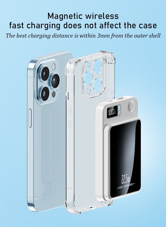 Power bank, mobile phone power bank, magnetic power bank, 5000mAh ultra-thin portable magnetic wireless charger, portable power bank, can charge smartphones, tablets, gaming devices, Bluetooth devices, etc. at the same time - small and portable, can be charged anytime, anywhere - Image 3