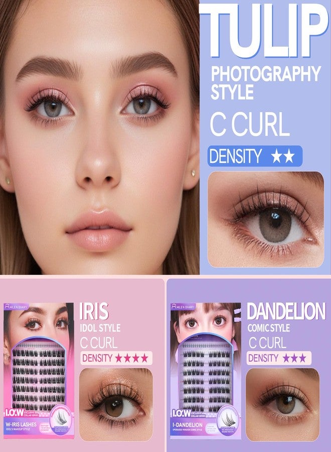 Mlen Diary Lash Clusters Natural with Remover, 114 Pcs Wispy DIY Eyelash Extensions Kit, Handmade Lightweight Compact Design,Gift for Beauty Lovers, C Curl - Image 2