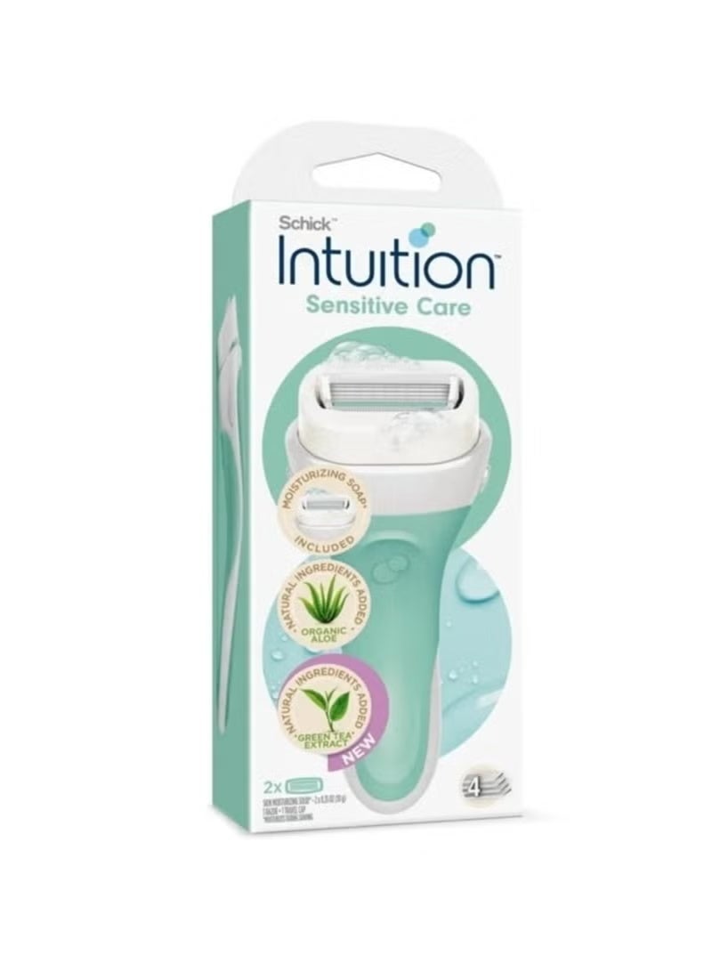 schick Intuition Sensitive Care Razor With Blade Set Green - Image 1