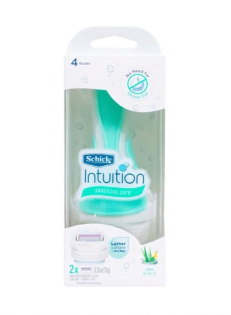 schick Intuition Sensitive Care Razor With Blade Set Green - Image 3